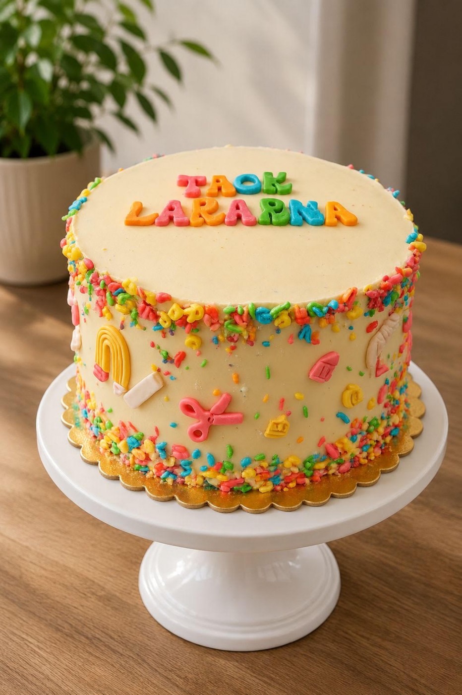 A blossom in a cake